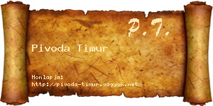Pivoda Timur névjegykártya
